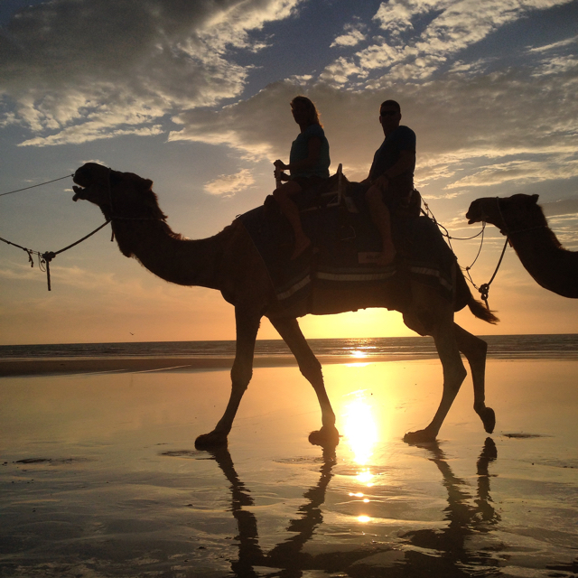 Aboard our camel Aslan, said to be the largest and most regal in Broome