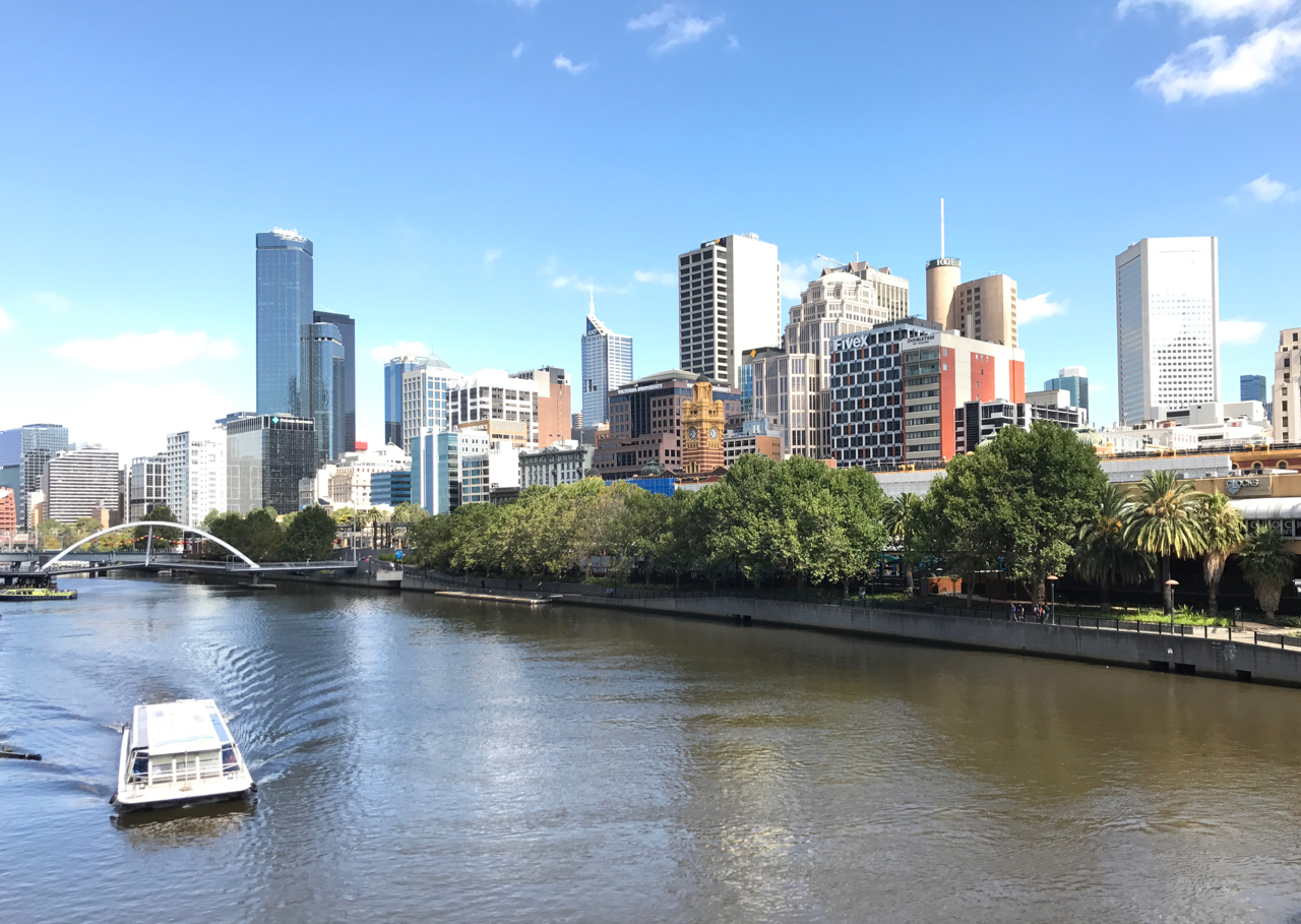 Across the Yarra River to the western end of the city