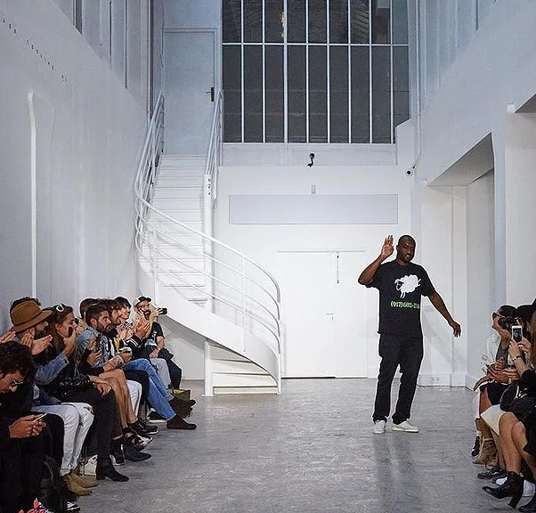Virgil Abloh presents his lit Spring / Summer 16' collection labeled "OFF DAY" for Paris Fashion Week.