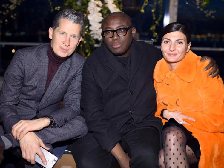 (Left to Right) Stefano Tonchi, Edward Enninful and Giovanna Battaglia at NY Fashion Week