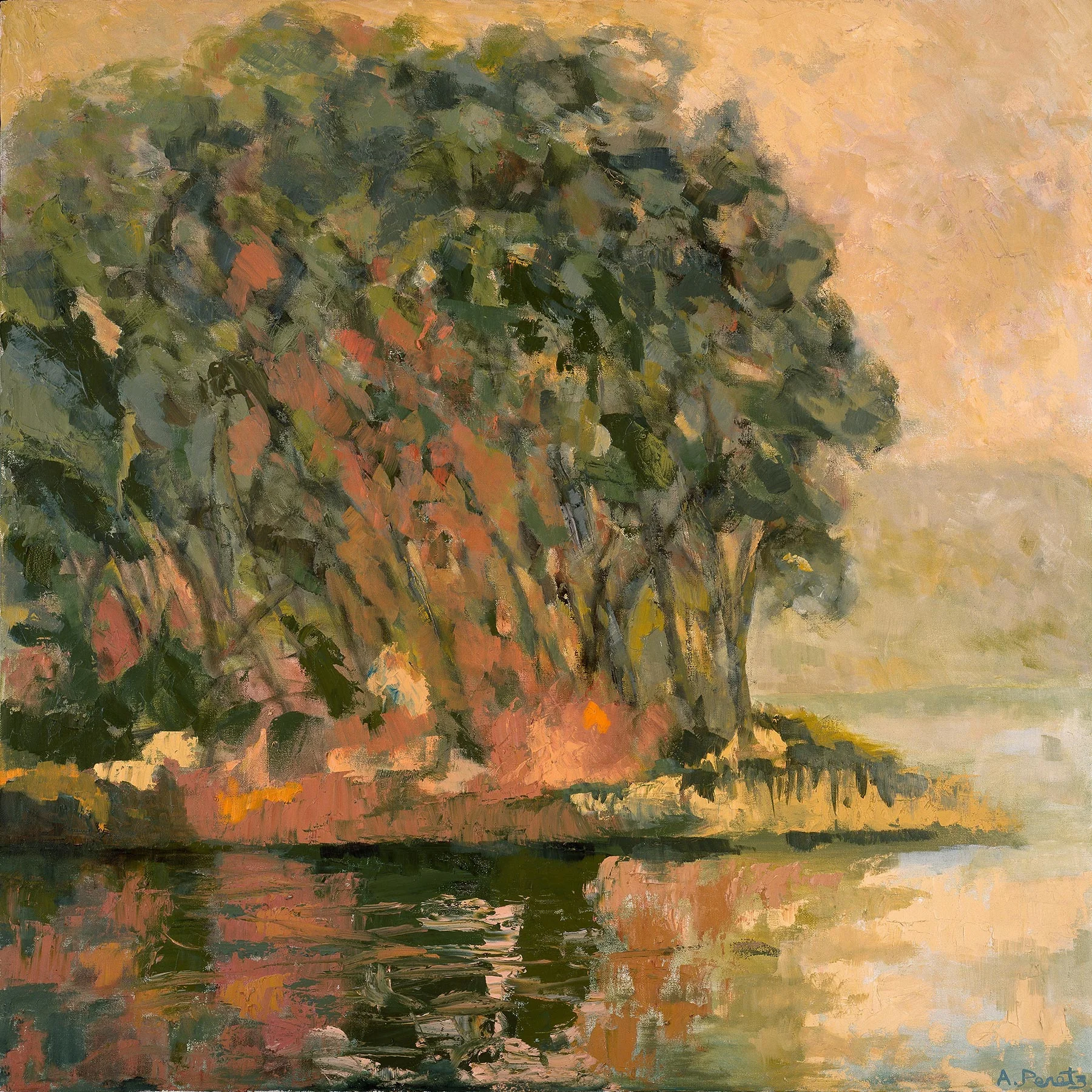   Horseleech Pond, Sunset, Truro , 1998, 36 x 36” 