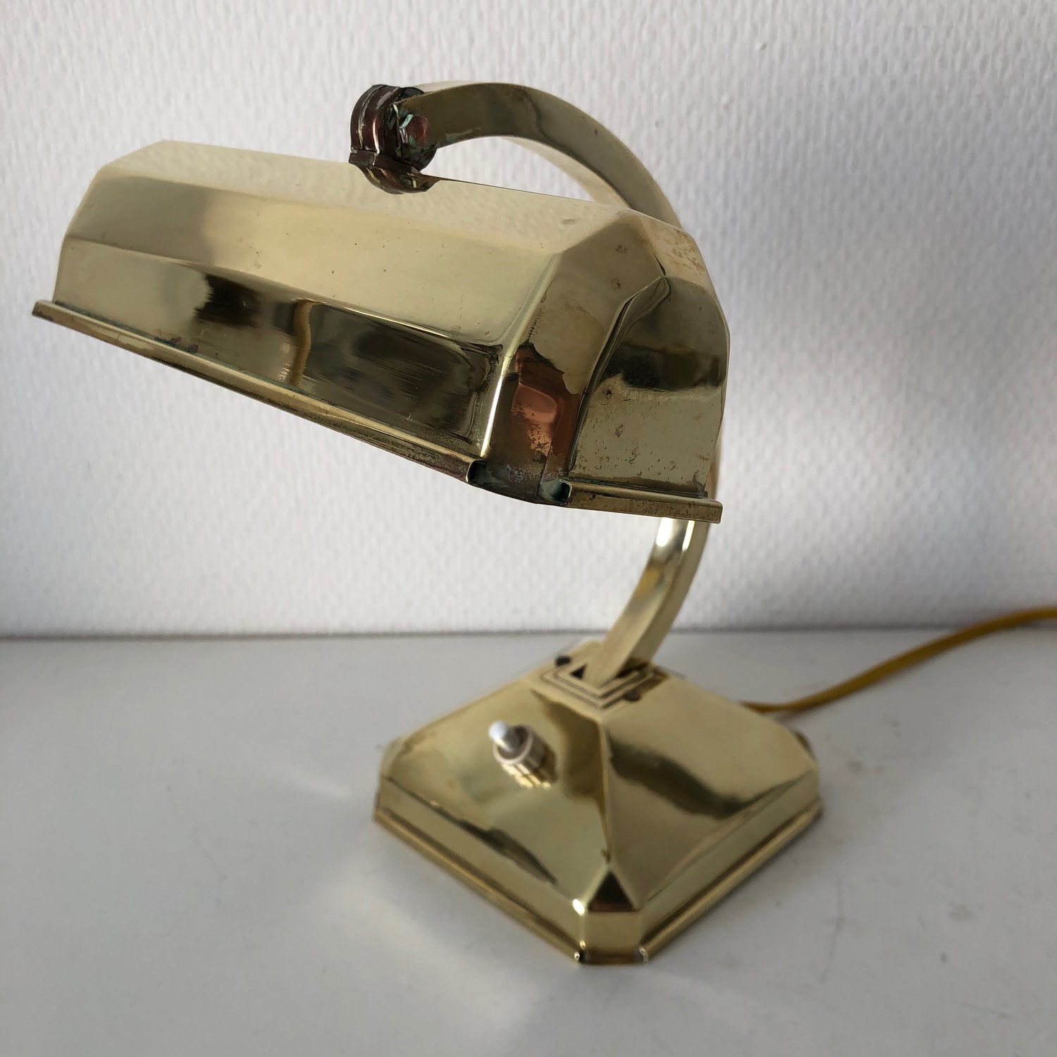Lampe de bureau laiton 22cm vintage 1940 — Jolie Vieillerie