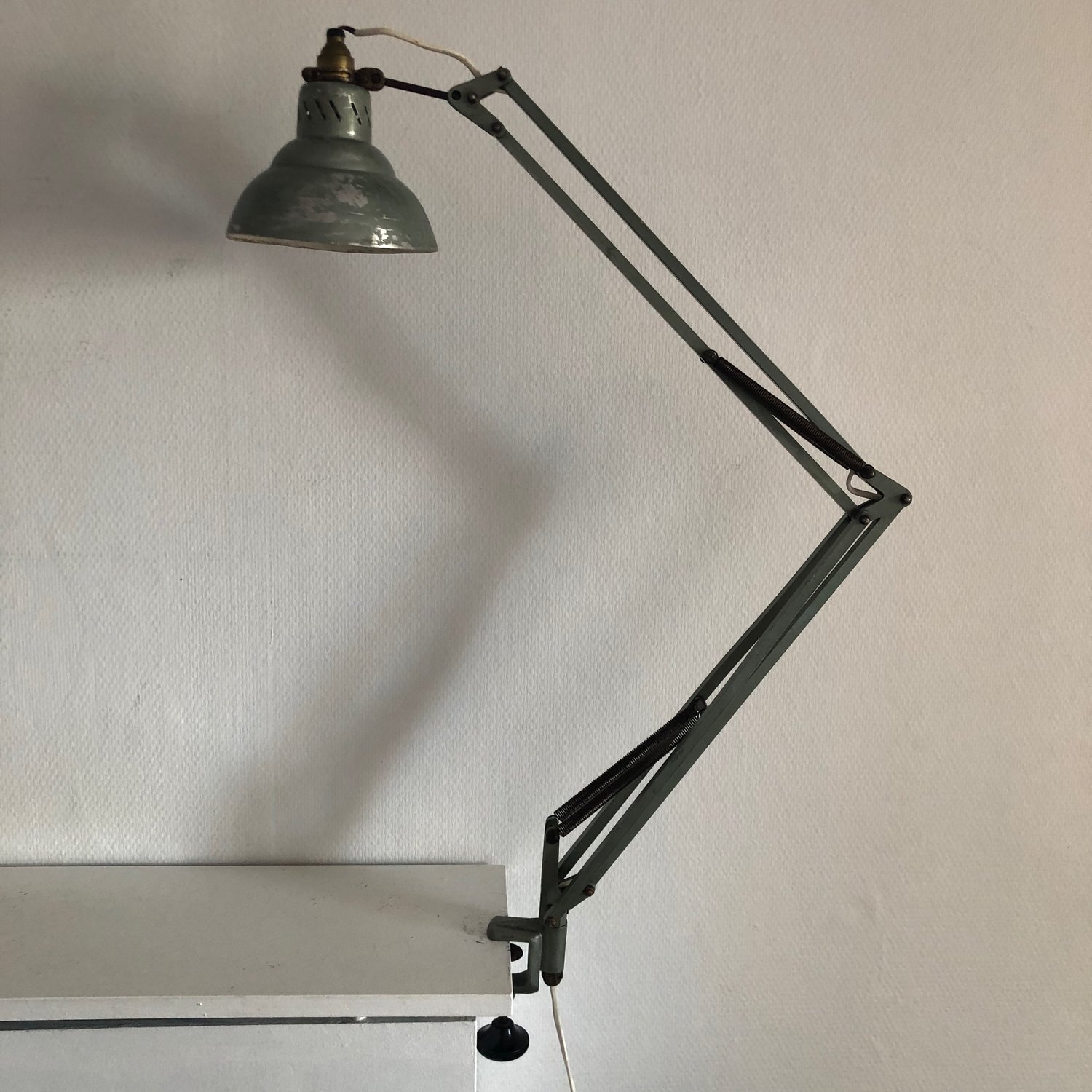 Lampe vintage 1950 industrielle atelier d'usine Lumina - 80 cm