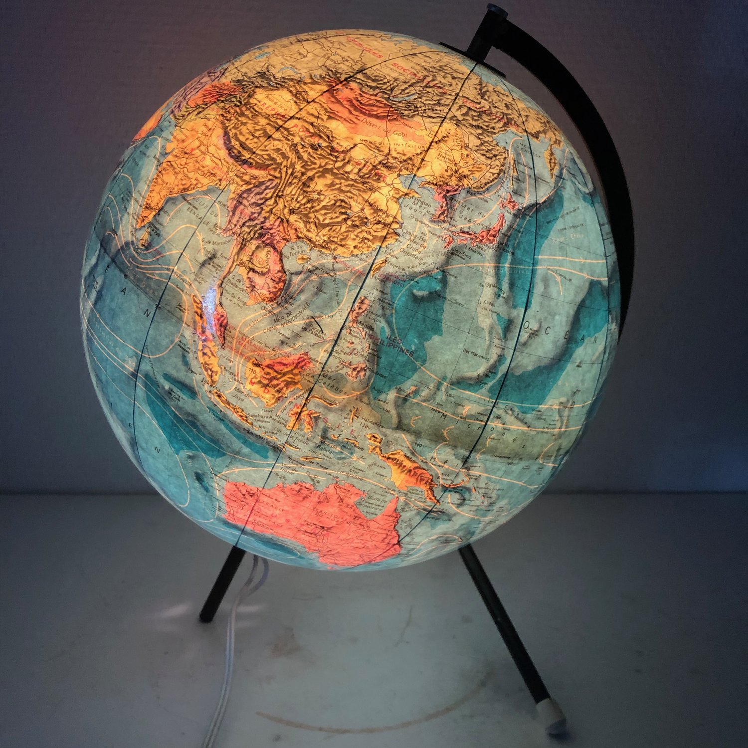 Globe terrestre vintage lumineux Taride