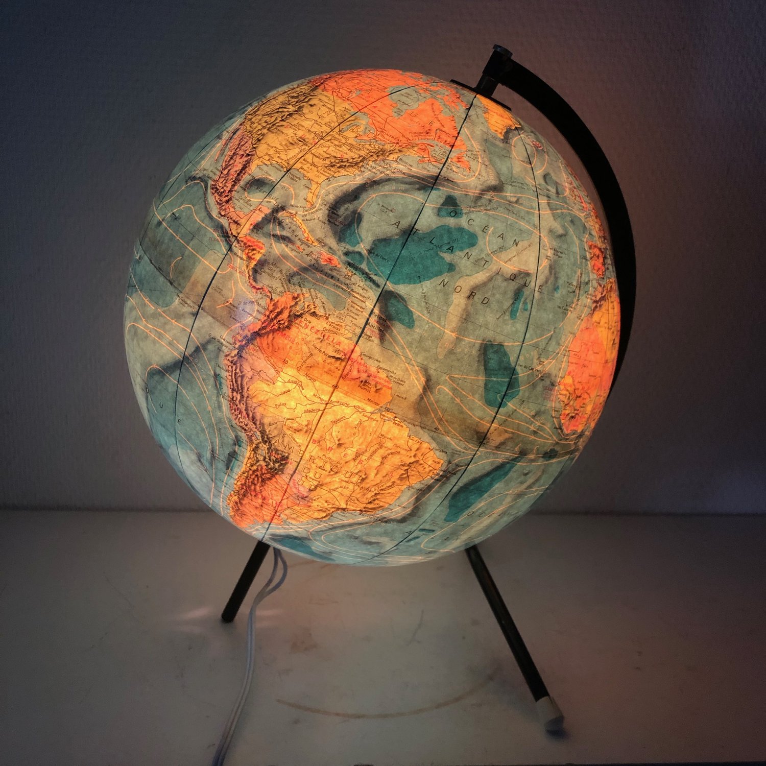 Globe terrestre vintage, globe terrestre géographique grec, globe mondial  vintage, lampe globe mondial, -  France