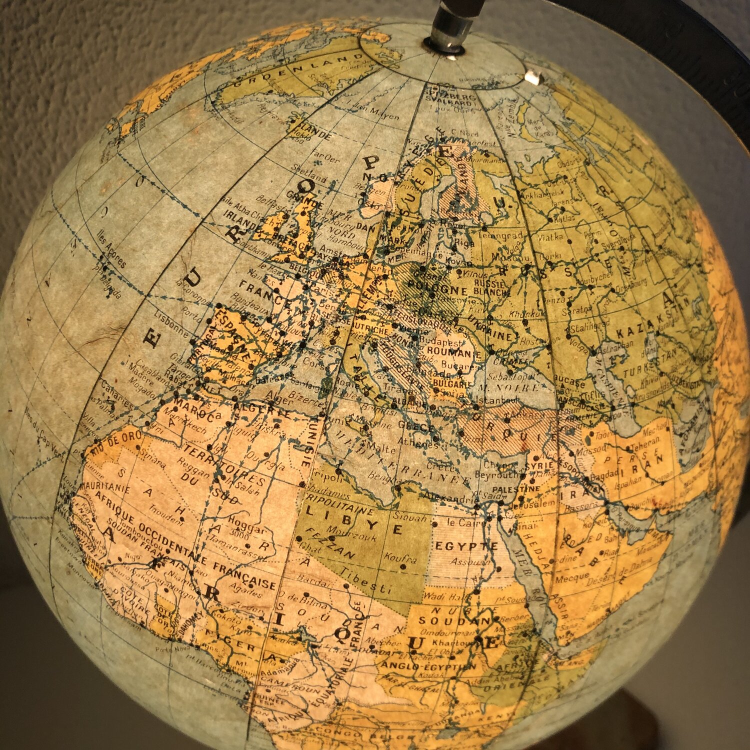 FAGINEY Ronde Terre Globe Carte du Monde Cristal Boule de Verre