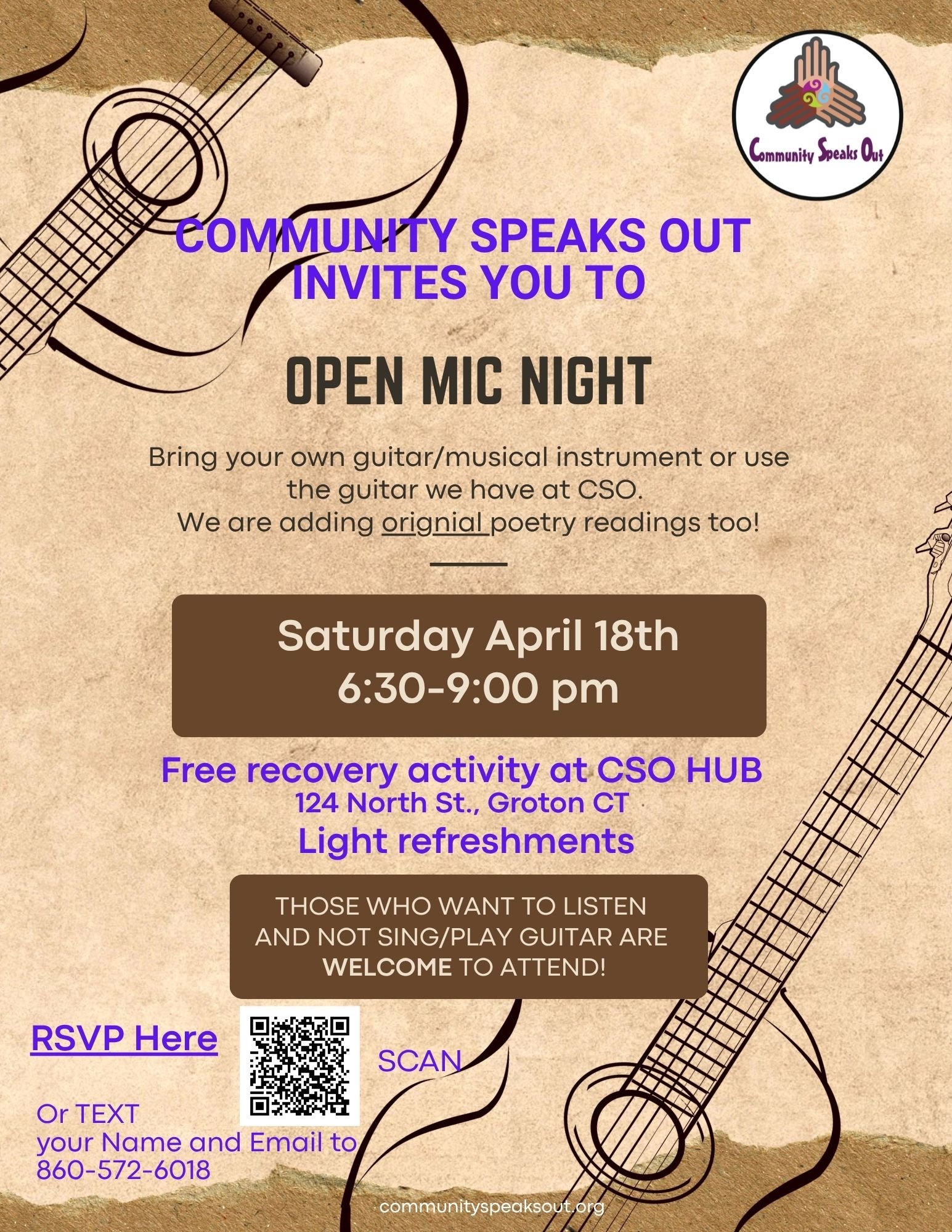 Open Mic Night Recovery Event