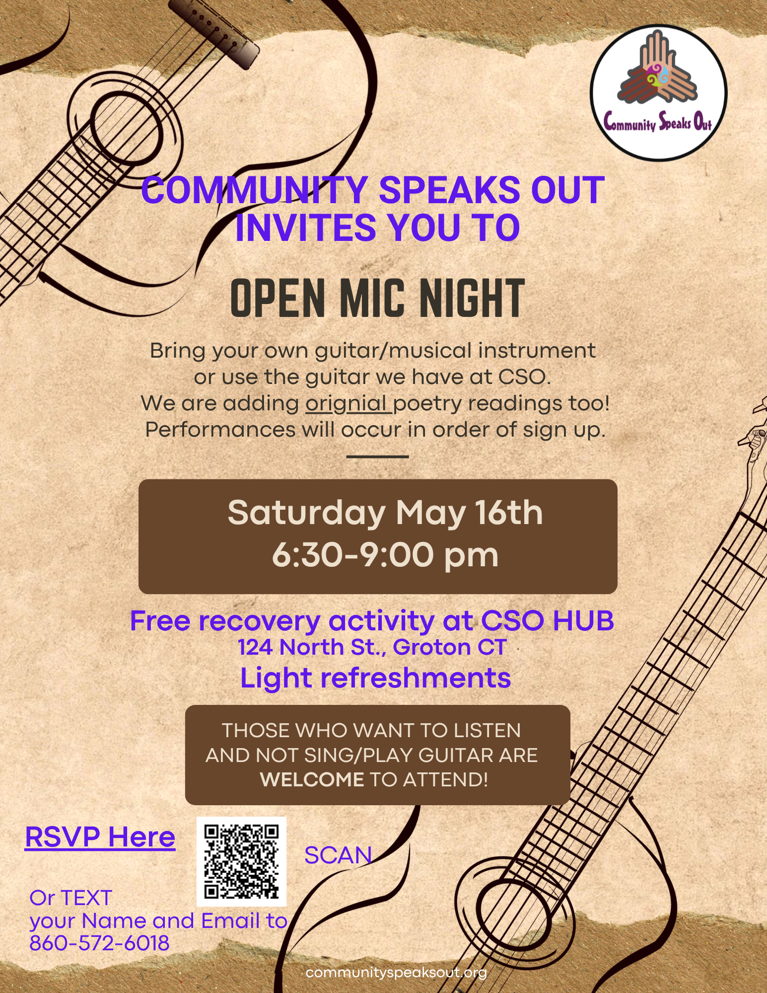 Open Mic Night Recovery Event 
