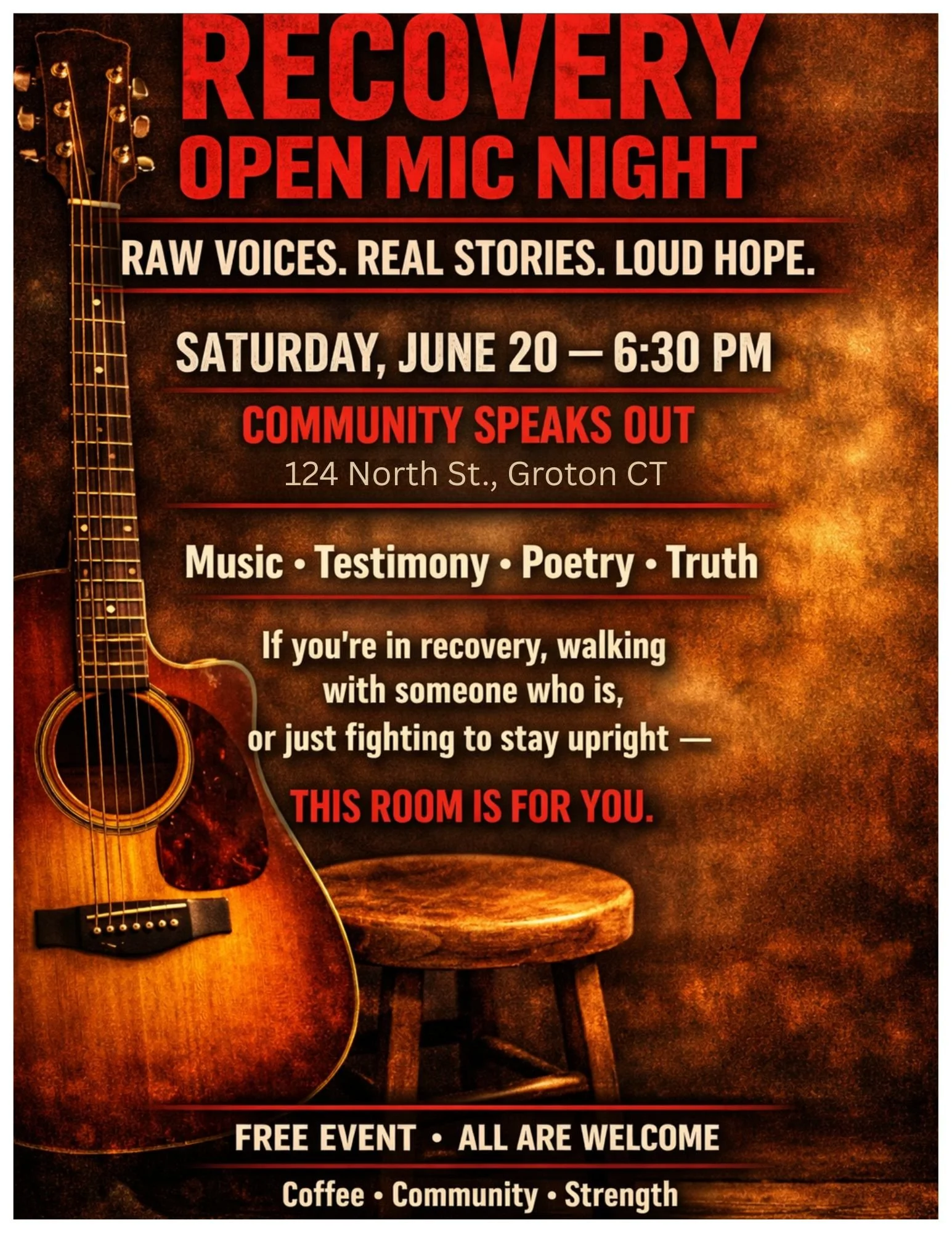 Open Mic Night Recovery Event