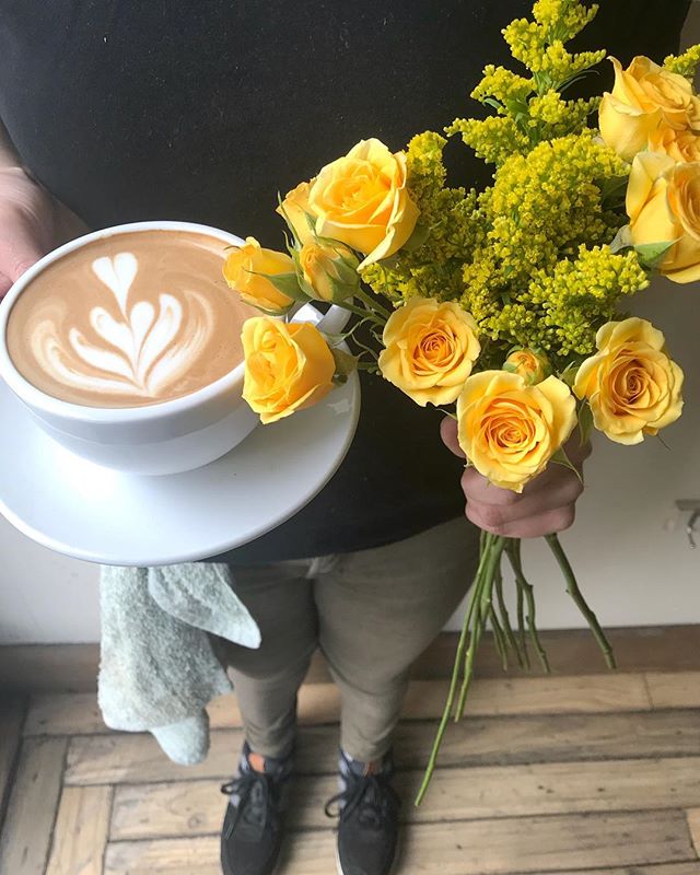 seriously...where in the bloody โell is #spring? itโs gotta be stuck between a lame-o hot #latte and a #beautiful #bunch of #yellowflowers...#patientlywaiting ๐ฅ๐ฃ๐ฅ(shoes by #newbalance)