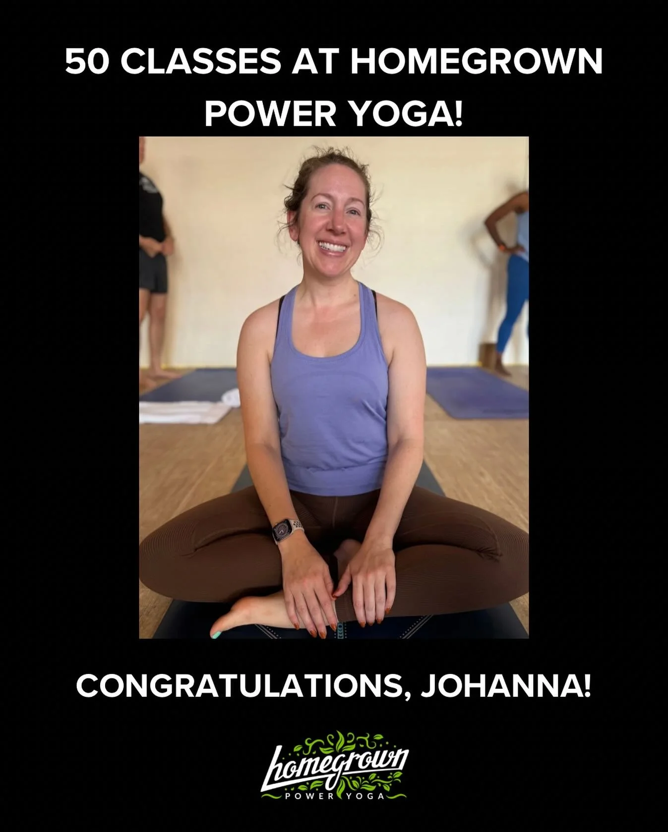 Congratulations to one of our amazing members, Johanna, for hitting 50 classes today! 🎉🎉 We are so honored and excited to celebrate this awesome milestone with you! It is amazing to see students show up, do the work, and see their practice expand a