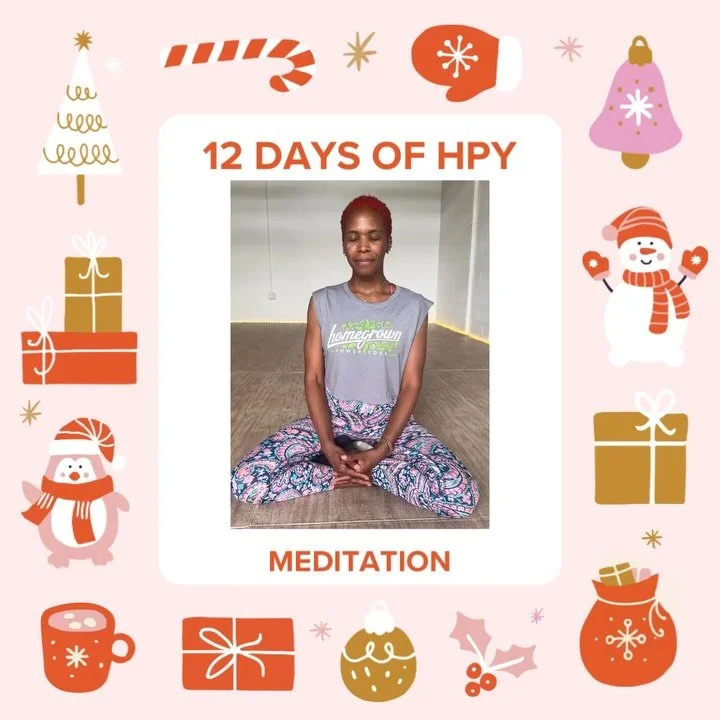 🌟❄️⛄️ 12 Days of HPY ⛄️❄️🌟 Day Four: Meditation 🧘🧘&zwj;♀️🧘&zwj;♂️
-
Meditation is&hellip;
➡️ A practice of sitting with yourself 
➡️ A training in presence 
➡️ A pathway to clarity and power 

🧘🧘&zwj;♀️🧘&zwj;♂️ Swipe for a five minute daily m