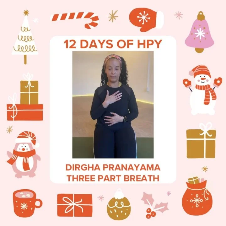 🌟❄️⛄️ 12 Days of HPY ⛄️❄️🌟 Day Seven: 
 Dirga Pranayama | Three Part Breath 🌟
-
Benefits of Dirga Pranayama 
Expands breathing capacity and invites fuller, more efficient breaths 
Calms the nervous system through slow, intentional breathing 
Creat