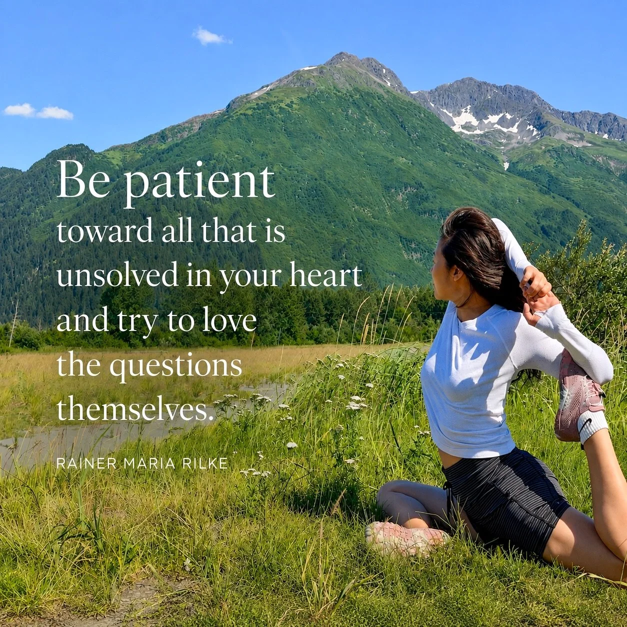 Maybe peace isn&rsquo;t finding the answer.
Maybe it&rsquo;s learning to live the question

🪷💚🪷

Yogini Yong in Alaska 💚