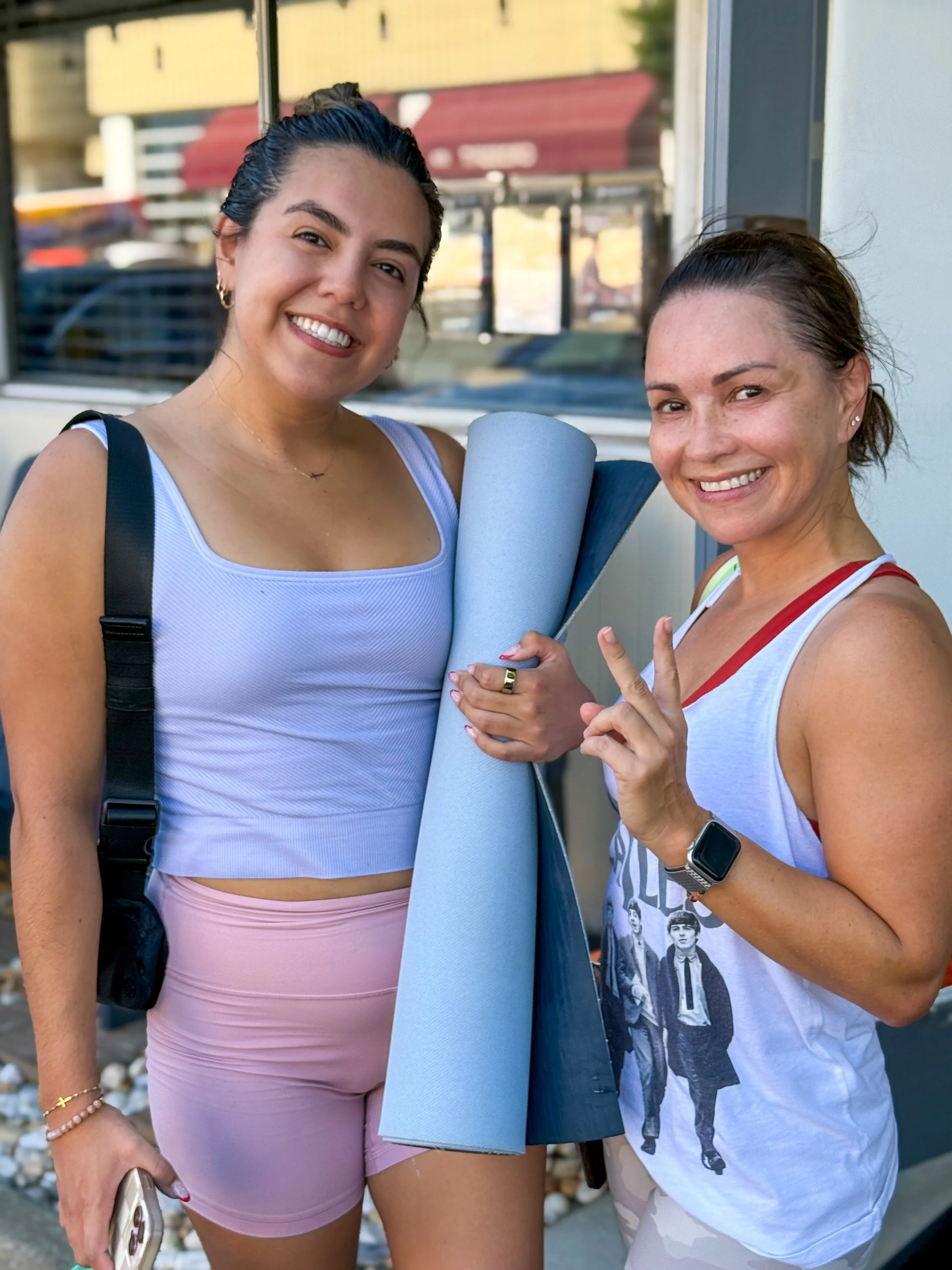 Sisters!!! 💗
We love it when you share your love for the practice, with those you love. 

Share the love of what you love with those you love. 
More love 

💗🧘🏾&zwj;♀️🪷💚🧘🏽&zwj;♀️🪷💚🧘🏻&zwj;♀️🪷💗