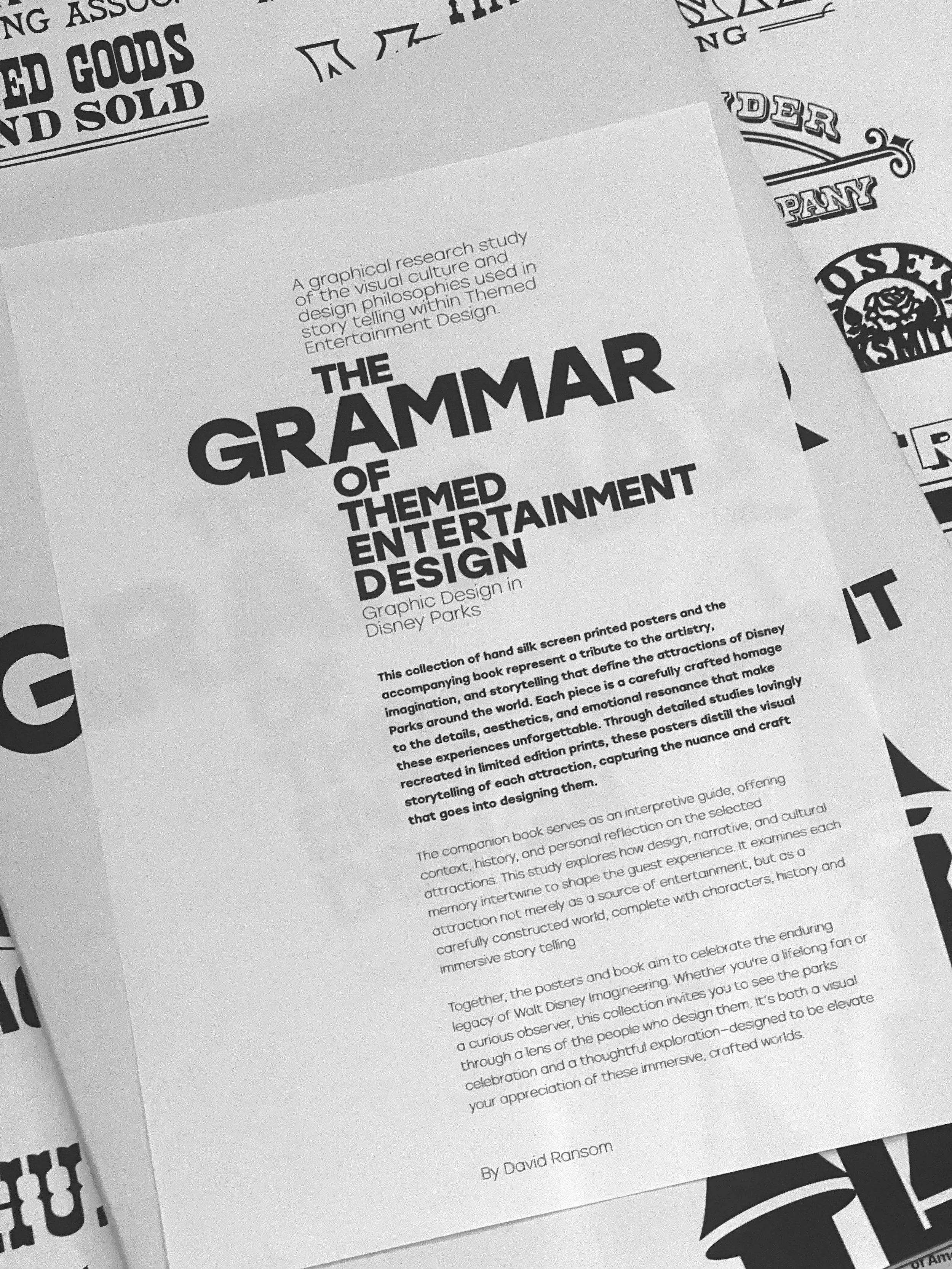 Themed Entertainment Design Cover Sheet