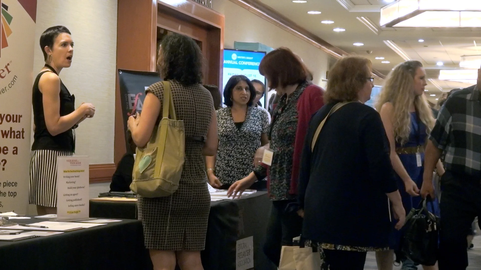 Book editor Maya Rock at Writers Digest conference discussing book editing.