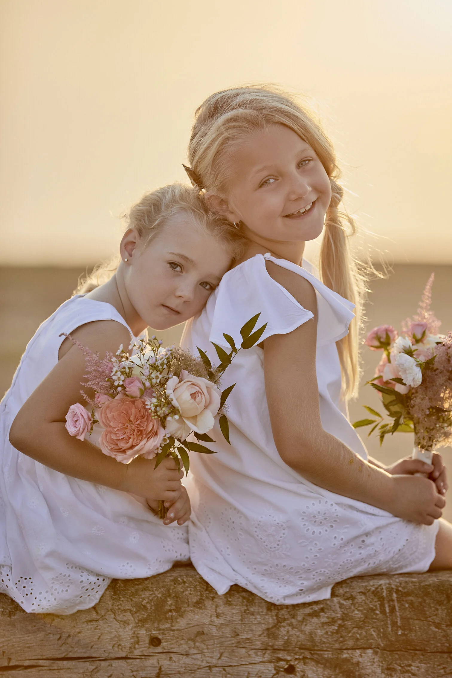 Backlit bridesmaids photo