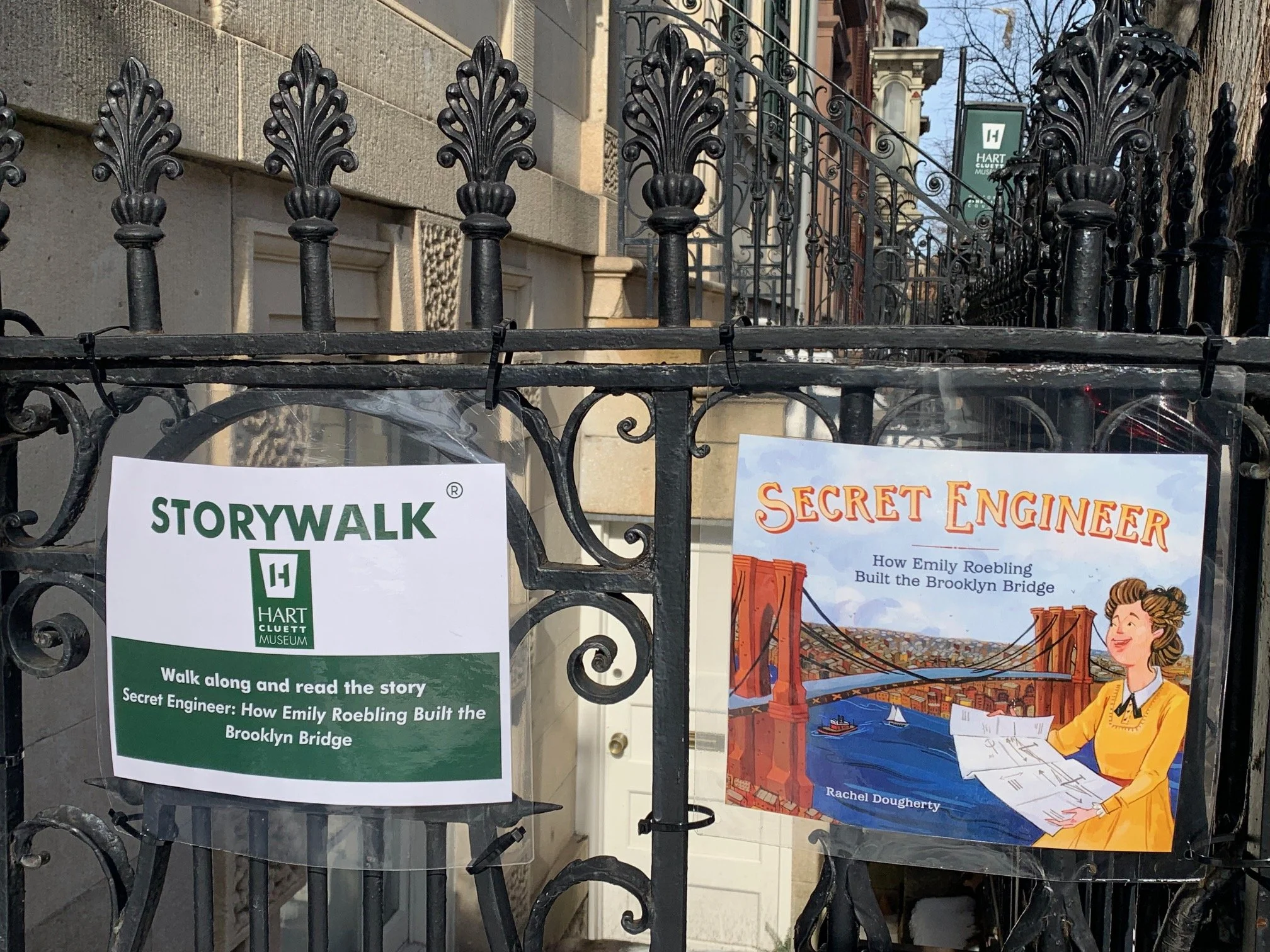 New StoryWalk®! Secret Engineer: How Emily Roebling Built the Brooklyn Bridge