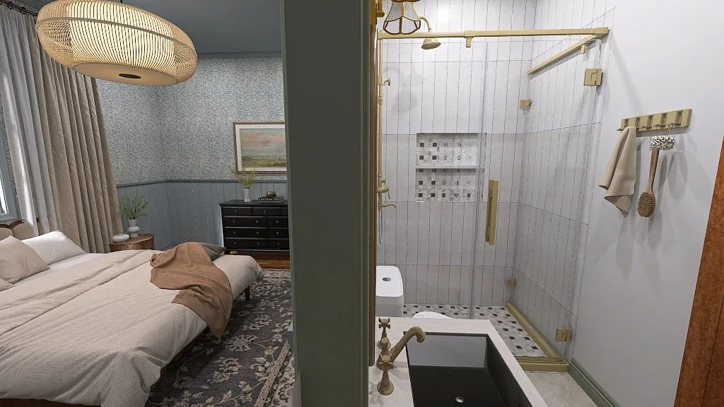 Classic English Cottage Bedroom and Ensuite Bathroom