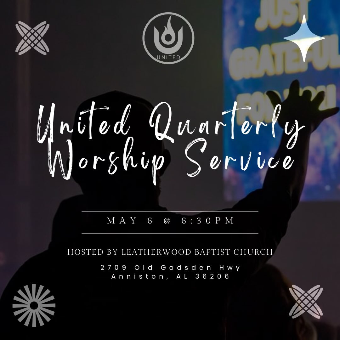We can&rsquo;t wait to see you all again at our United Quarterly Service on May 6th @6:30PM! Save the date and invite your friends to come worship with us!!