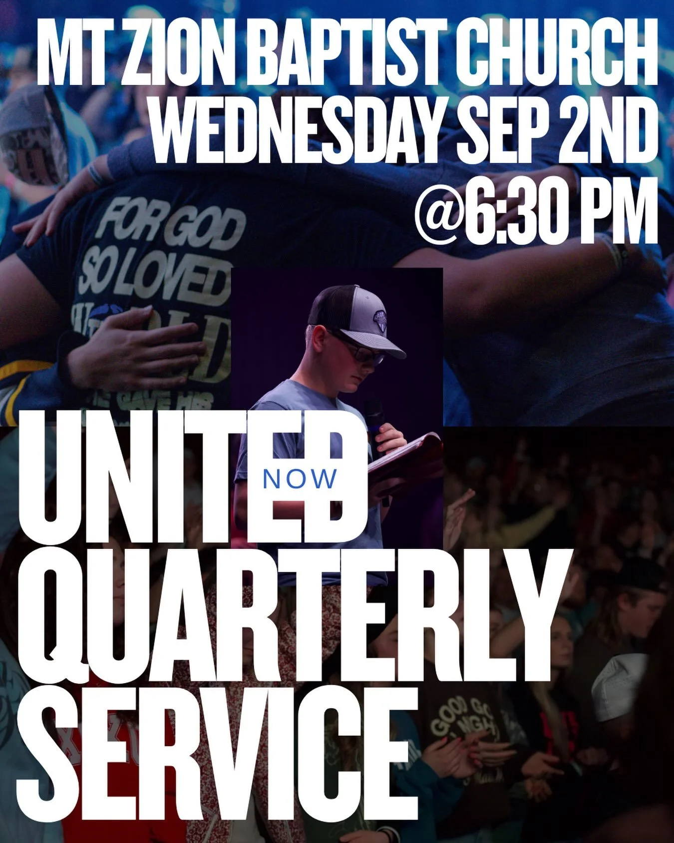 THIS WEDNESDAY is our next United quarterly service! Spread the word and send this to a friend you want to sit next to!