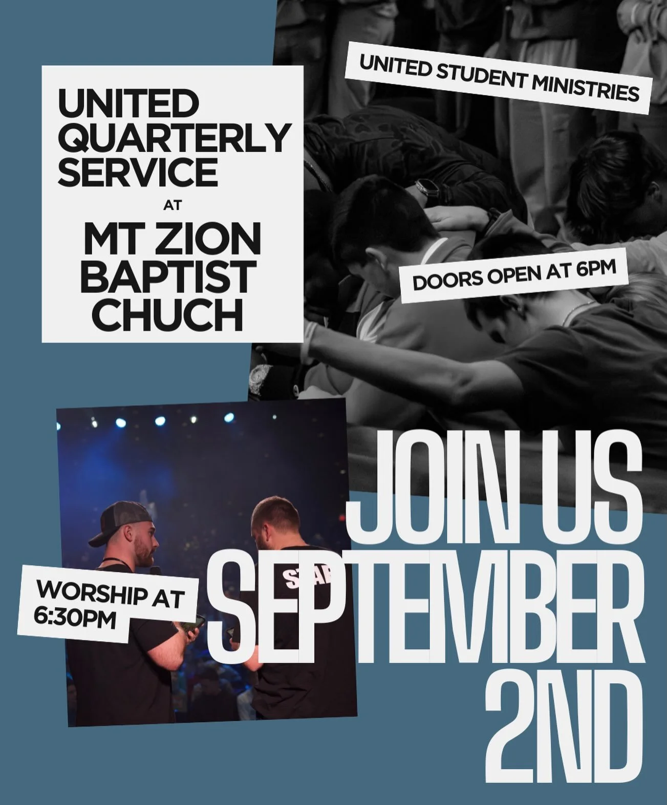 We hope to see you and your friends on September 2nd at our next United Quarterly Worship Service!!!