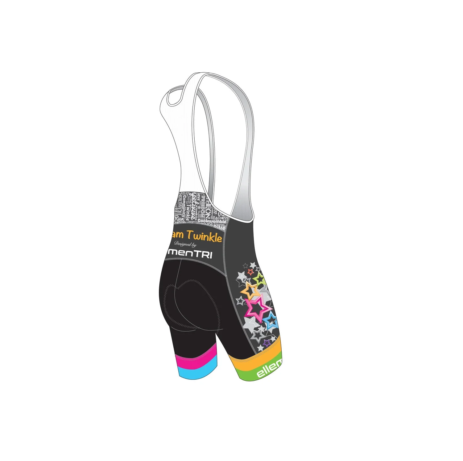 ellementri team twinkle cycling bib shorts