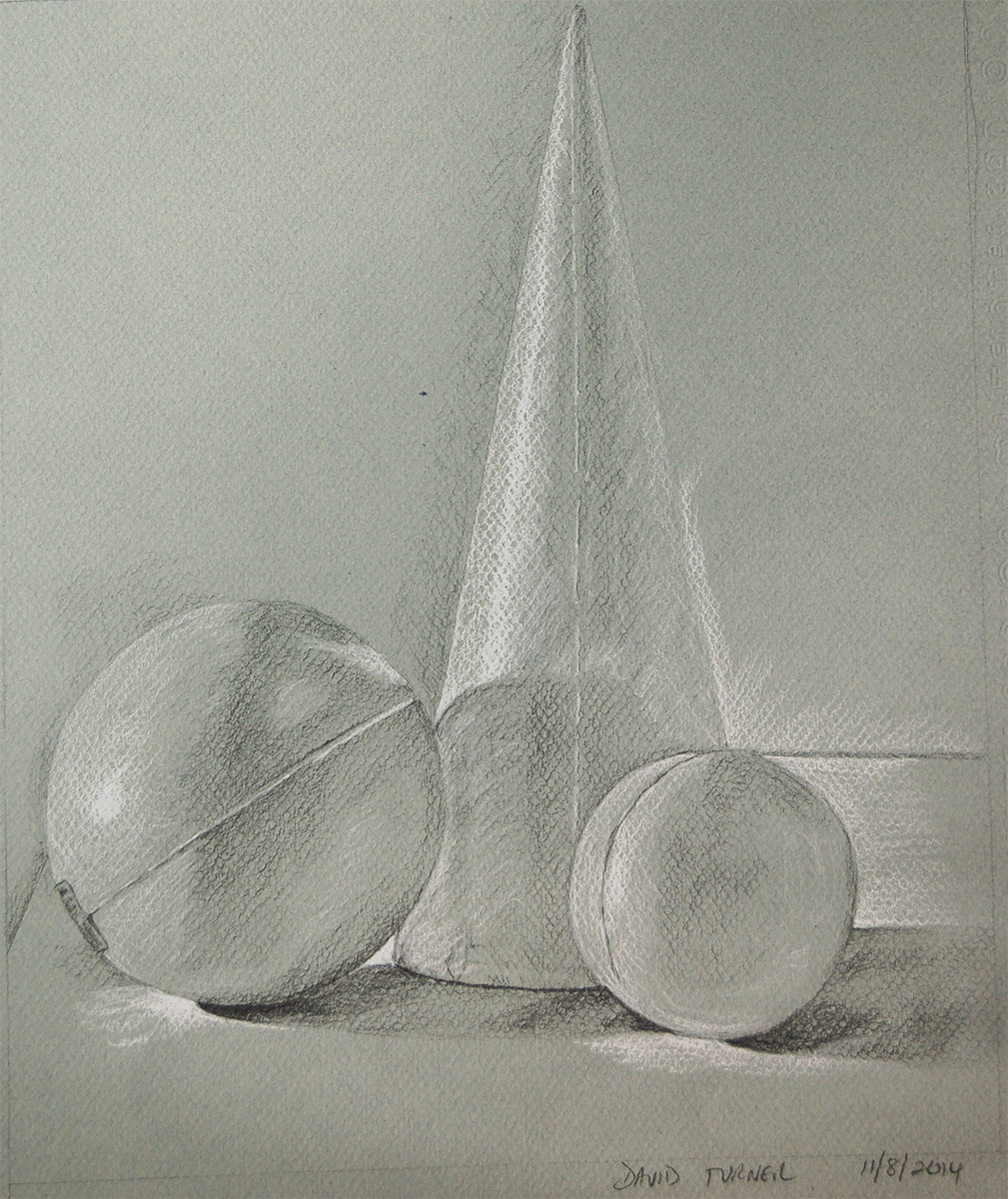 Still Life with Cone and Sphere