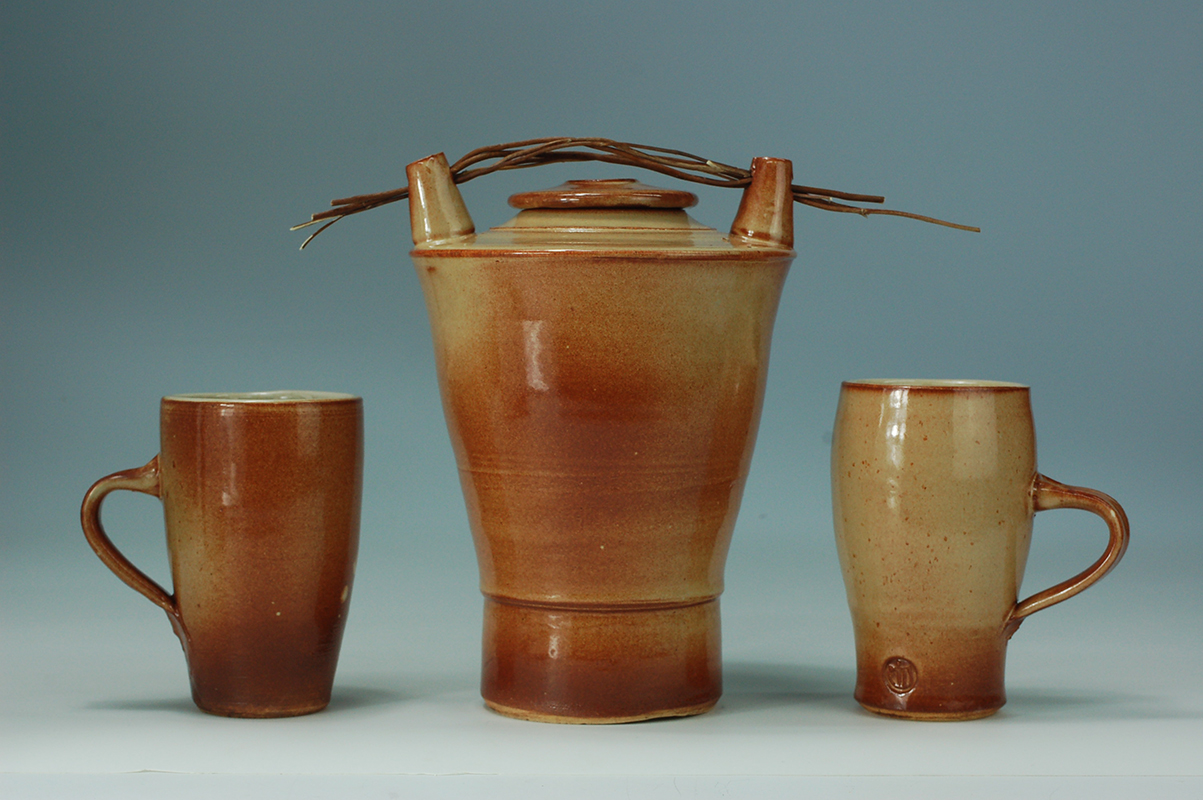 Shino glaze Storage Jar and Mugs