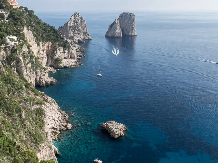50 shades of blue surround the Island of Capri.