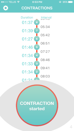 A client's contractions timed