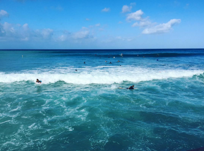 People surfing in Hawaii in 2015