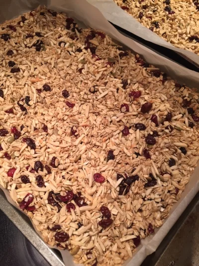 All mixed together, fresh and crsipy from the oven