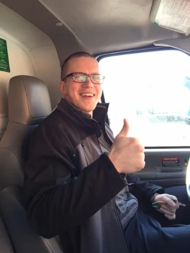 Mike about to drive the U-Haul!