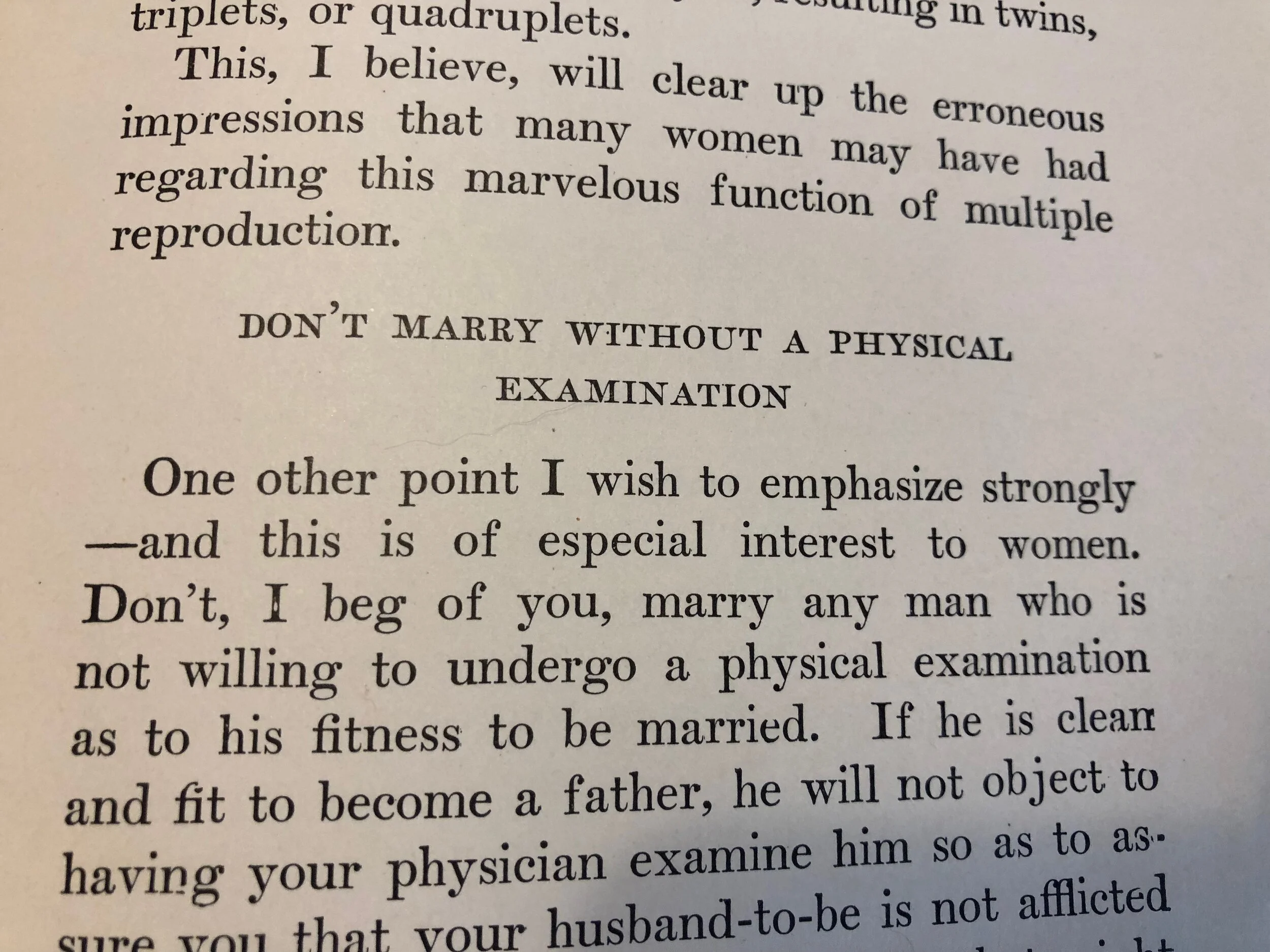 Don’t marry without a physical examination first!