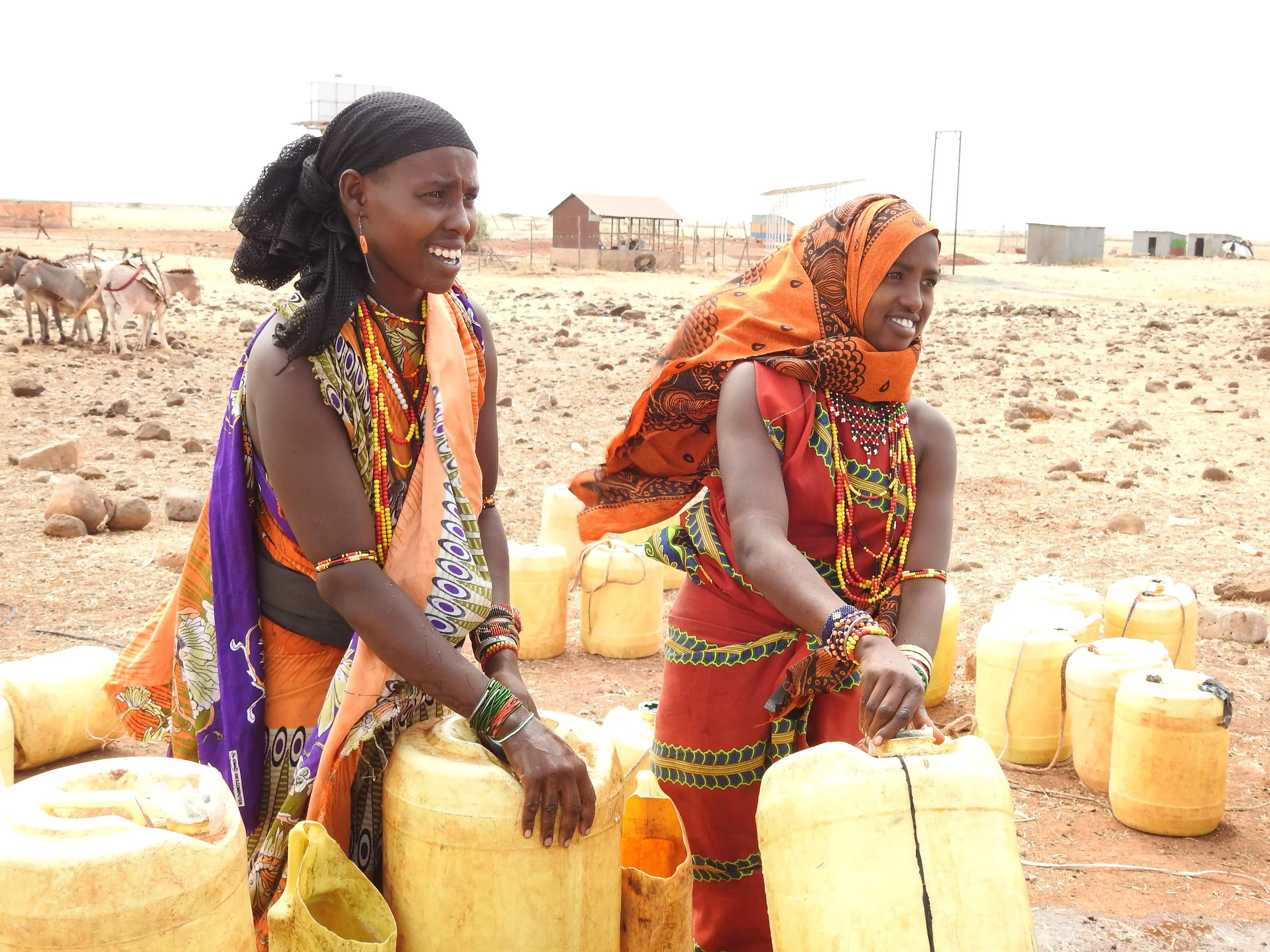 Women fetching water for their domestic us at Burgabo Borehole.jpg