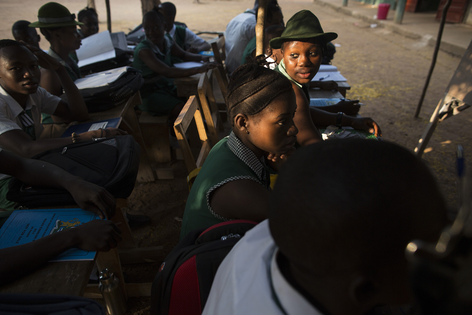 Students attend Kubra Agricultural Secondary School in Rokupr, Sierra Leone