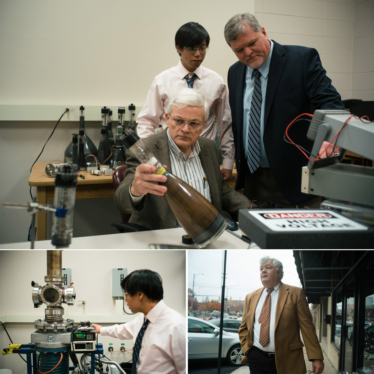 Auburn mechanical engineer Tony Overfelt, top, and city economic-development chief Phillip Dunlap, bottom right, promoted Lee County to General Electric officials as a 3-D printing hub.