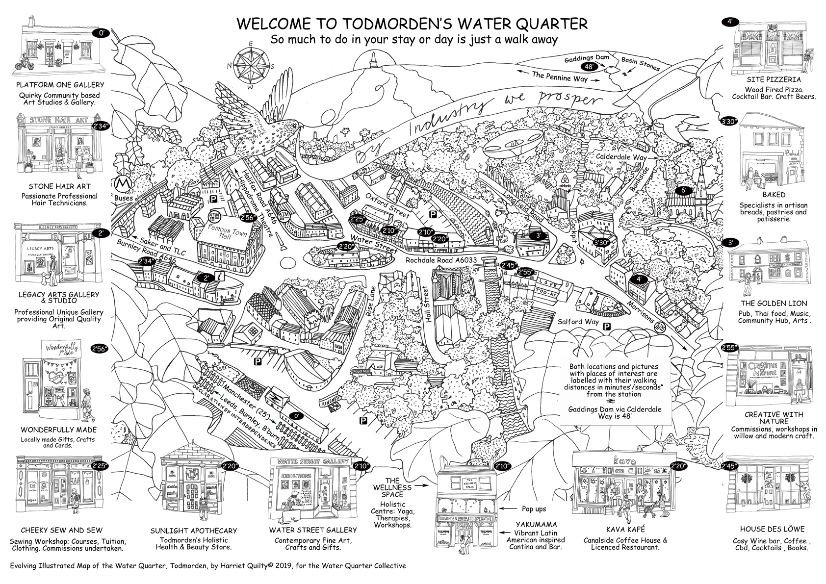 The Evolving Illustrated Map of the Water Quarter, Todmorden