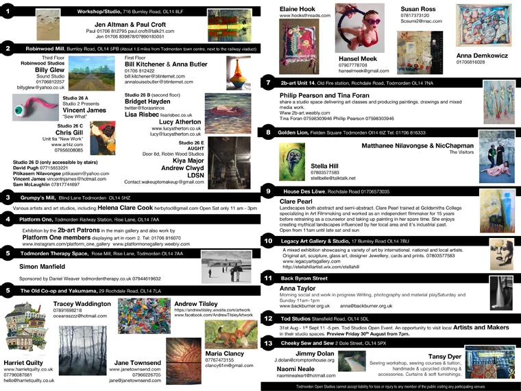 Pop Up Todmorden Open Studios 2019