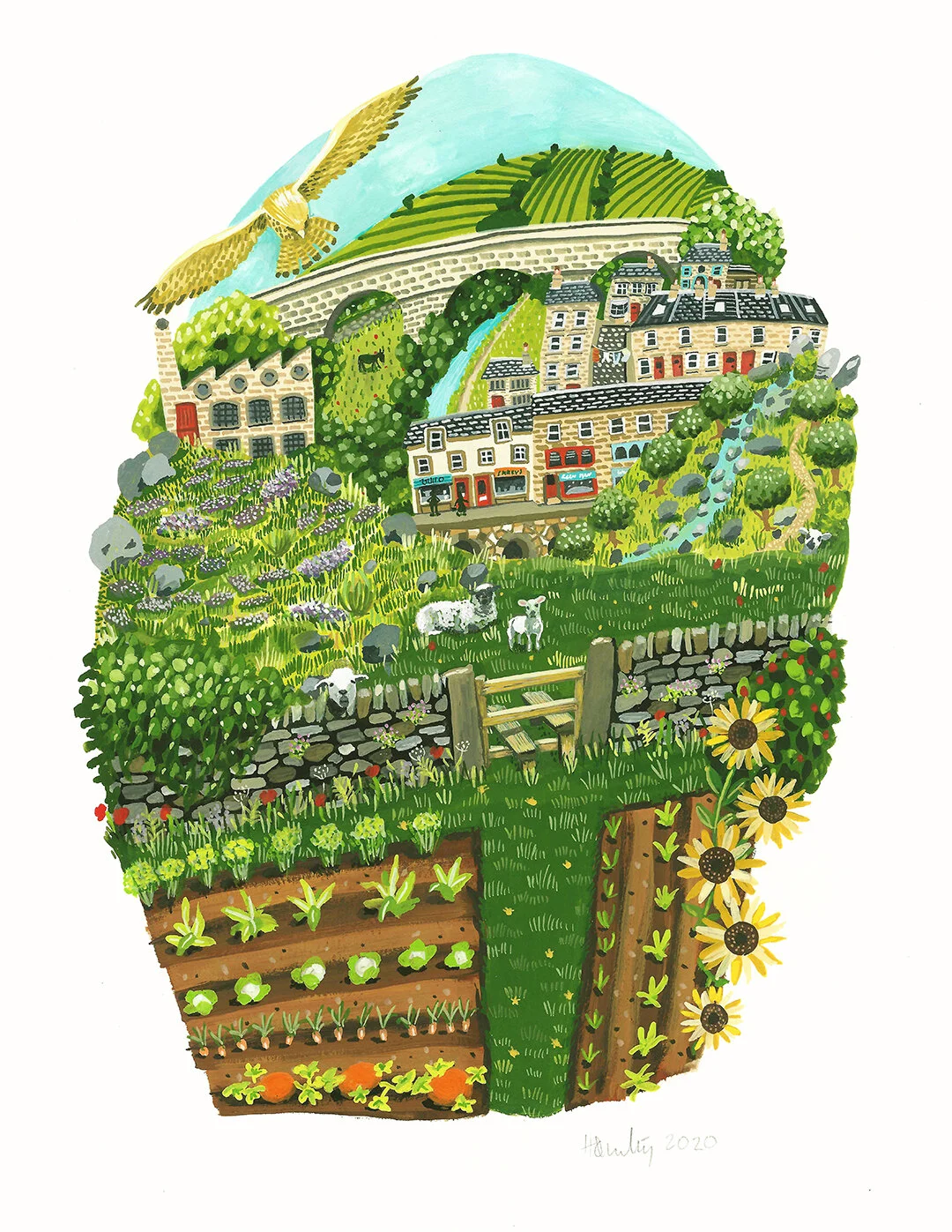  Yorkshirescape Gouache on paper 