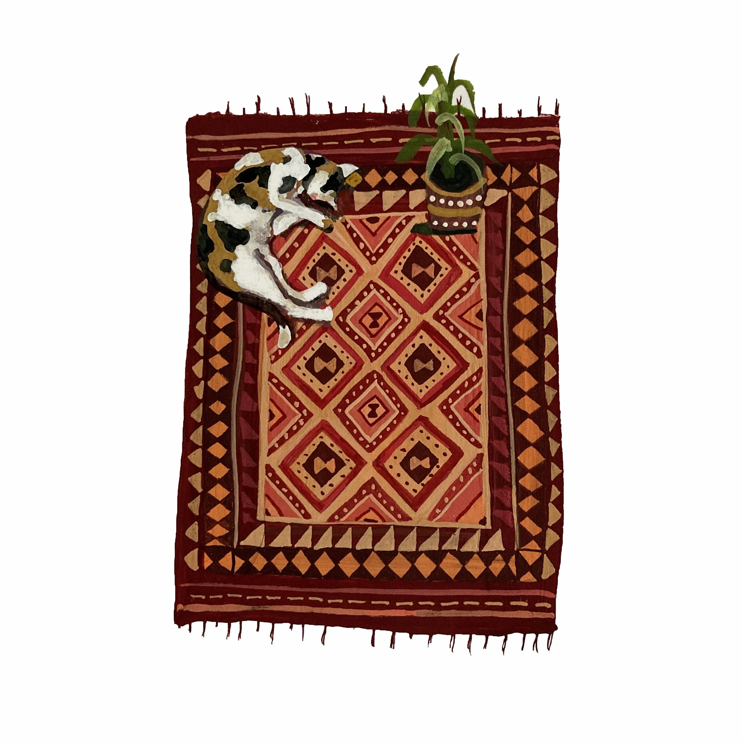 Another cat on a rug