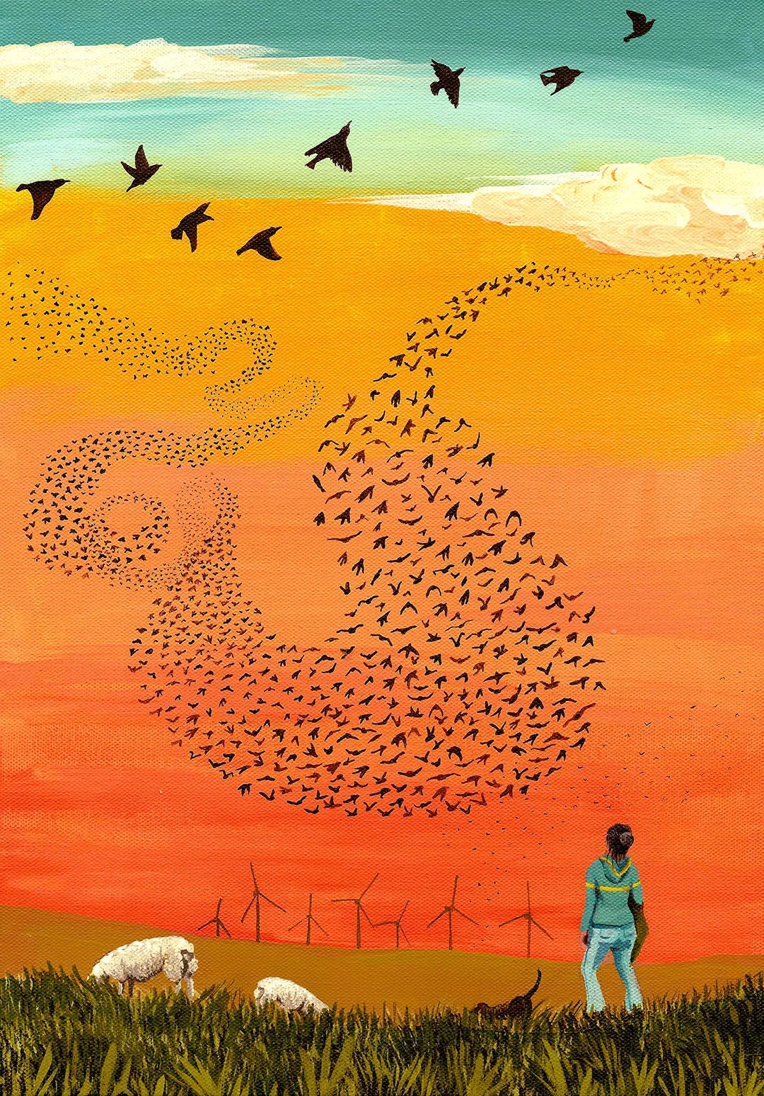 Murmuration and the Sunset