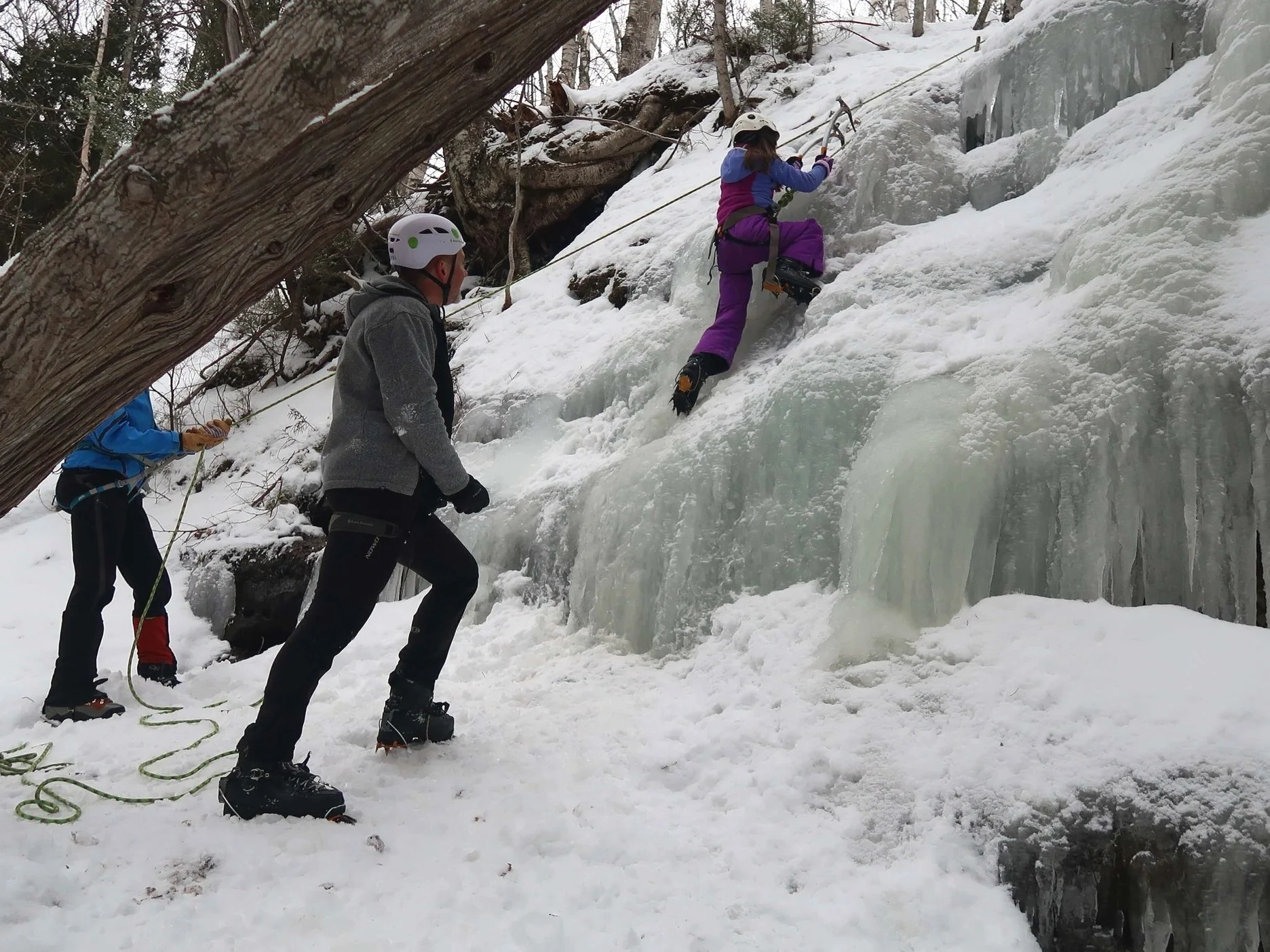 Ice Climbing at Pictured Rocks National Lakeshore in Munising, Michigan