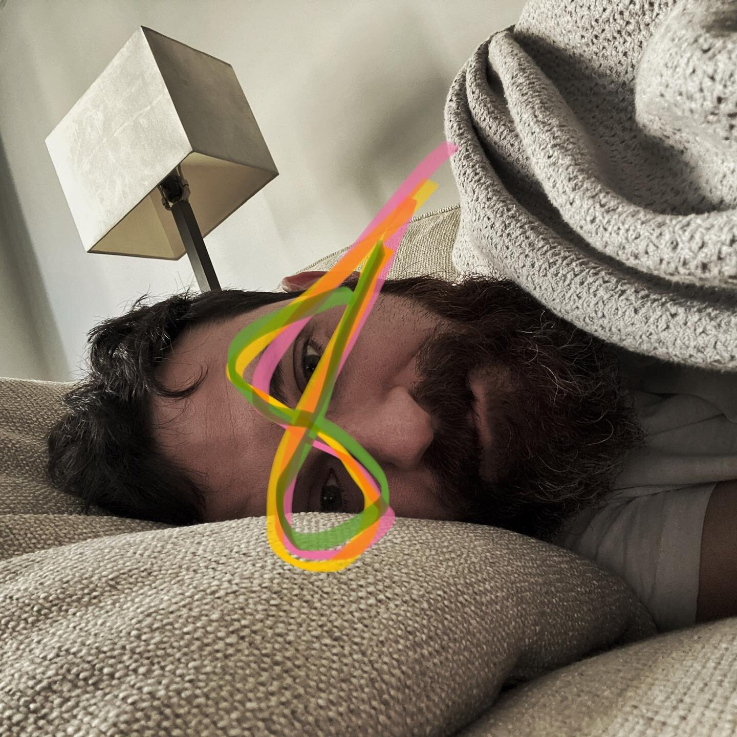 Important update!!! Same location, but facing the other way on my couch. Eight days left. My body couldn&rsquo;t bend into a 9, so I gave up yesterday.