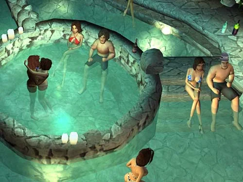 What happens in the grotto, stays in the grotto. Selbst im Videospiel Playboy: The Mansion