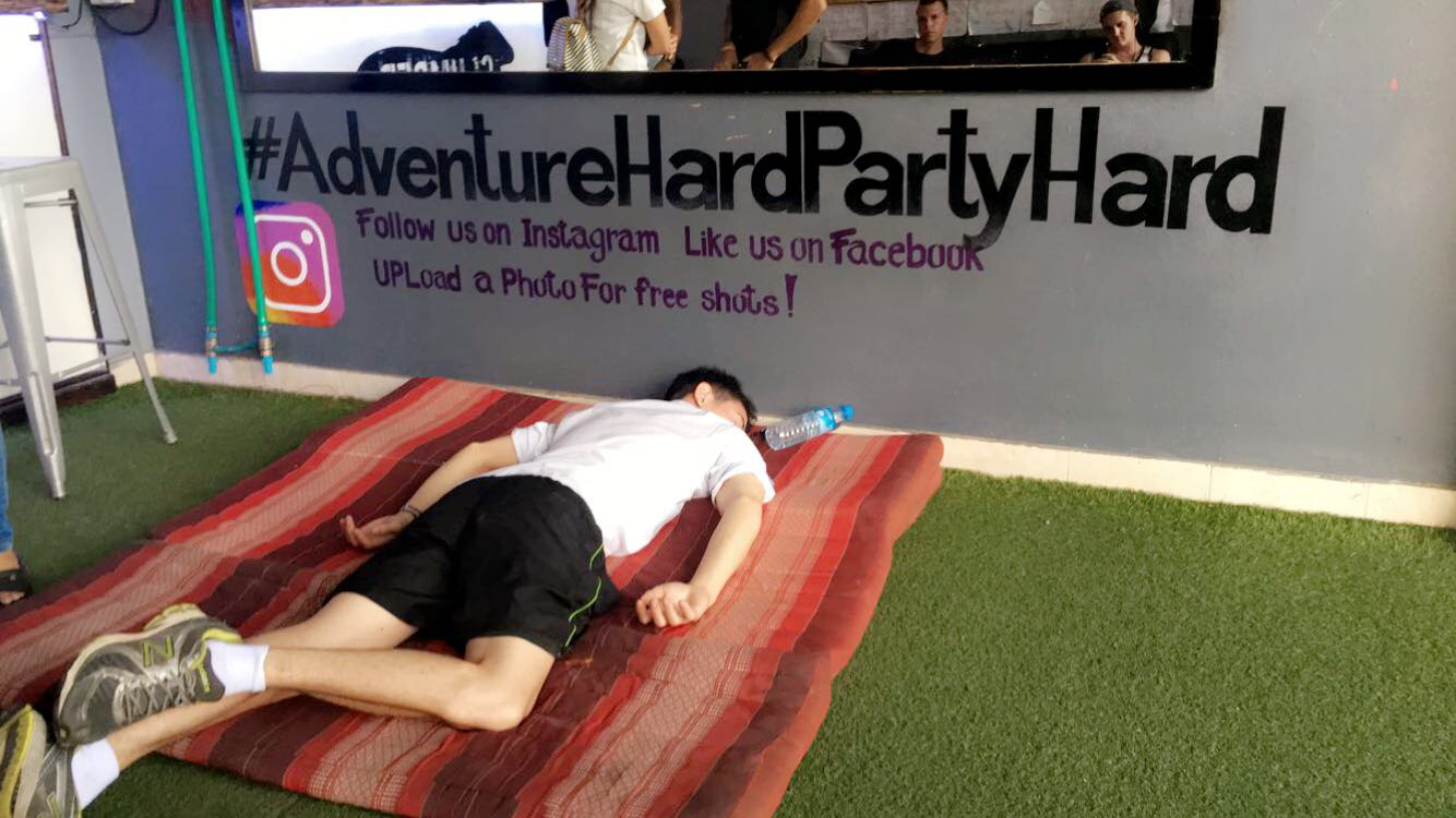 This photo was taken at noon and perfectly encapsulates the vibe of Slumber Party Hostel.