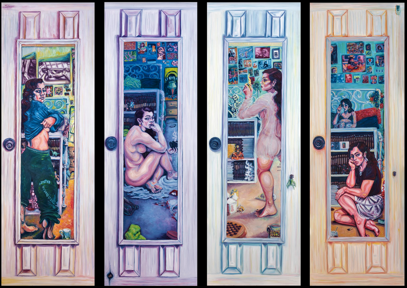 Capstone, Chamber Of Reflection. 65 x 24 inches per each panel. Oil on masonite.Plumlee.png