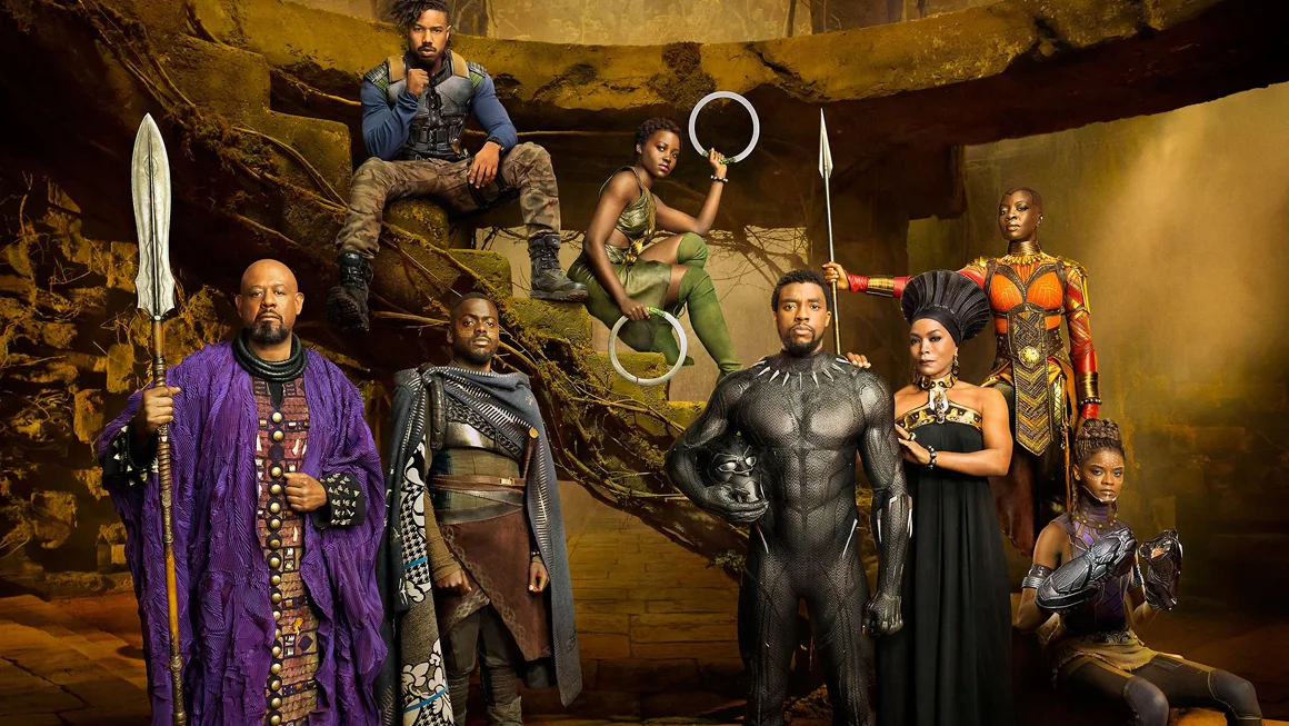 The assembled Cast of Marvel Studio's 1 billion dollar grossing Black Panther (2018) 